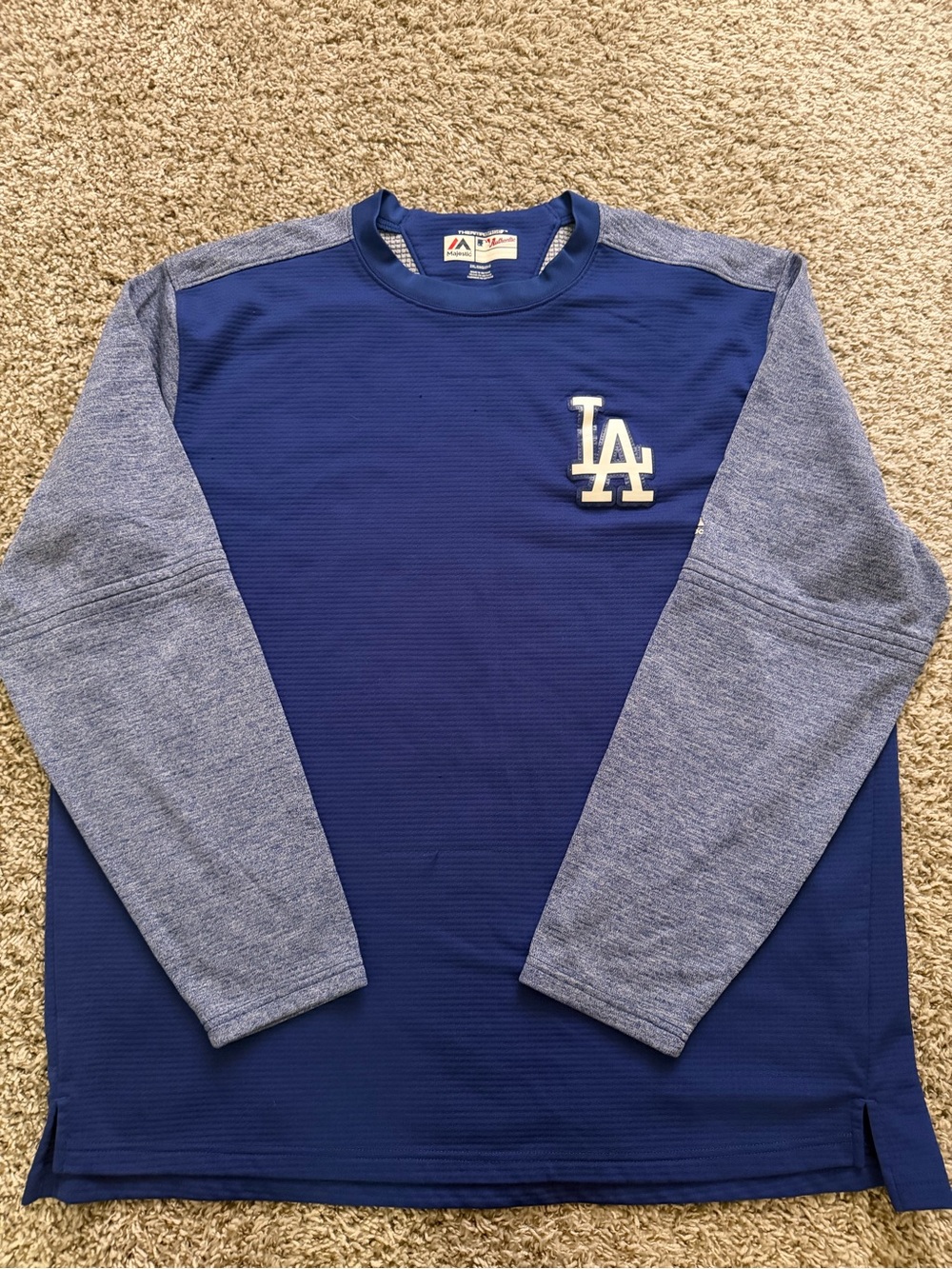 Majestic Los Angeles Dodgers Royal Blue with Heather Blue Raglan Long Sleeve